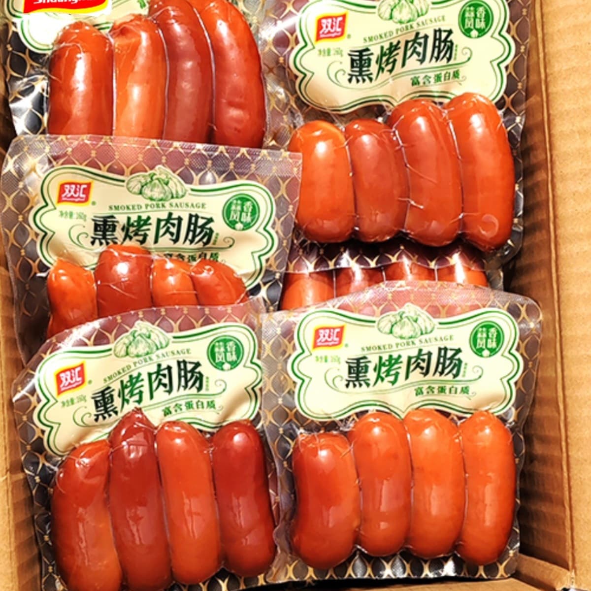 Smoked Grilled Sausage 160g, Spicy Crispy Sausage, Garlic Flavor, Crispy Skin Sausage, Ready-to-Eat Snack, Wei Yi