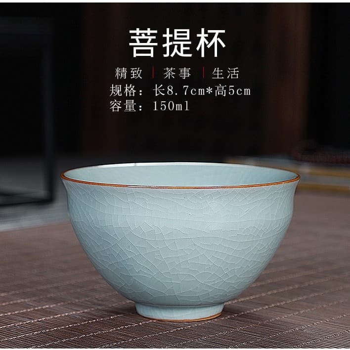 High-end Ceramic Ru Kiln Kung Fu Tea Cup Tea Set Travel Kit Teapot and Cups Crackle Glaze Collectible Gift Wholesale