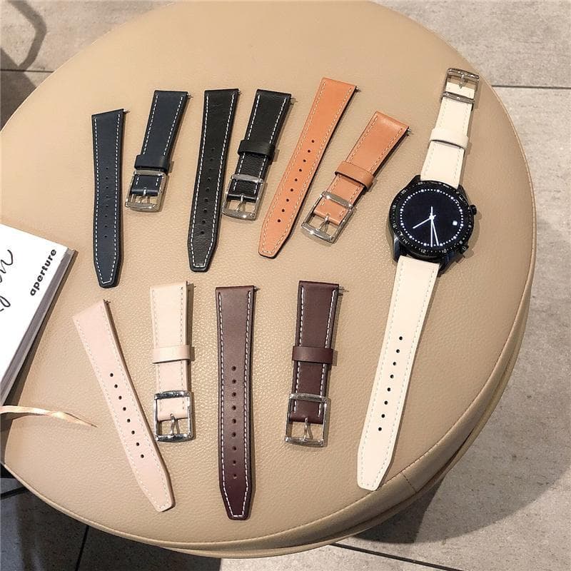 Compatible with Samsung Galaxy Watch 3 Smart Watch Sport Leather Retro Style Replacement Strap for Men and Women