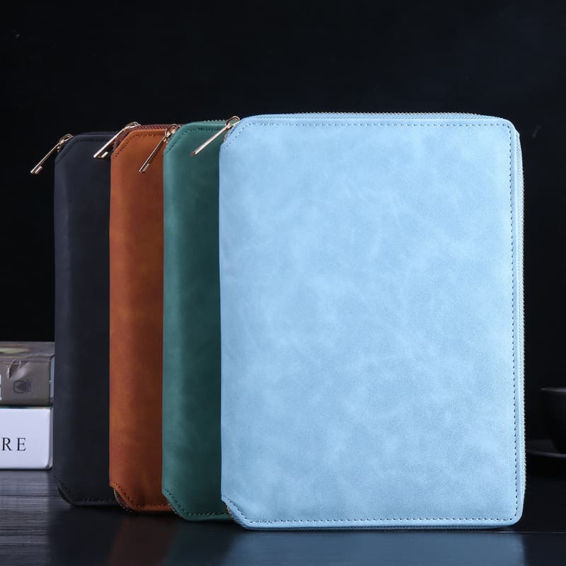 A5 Zipper Binder with Printed Logo, Multi-functional Notebook for Journaling, Notes, Office & Culture Use