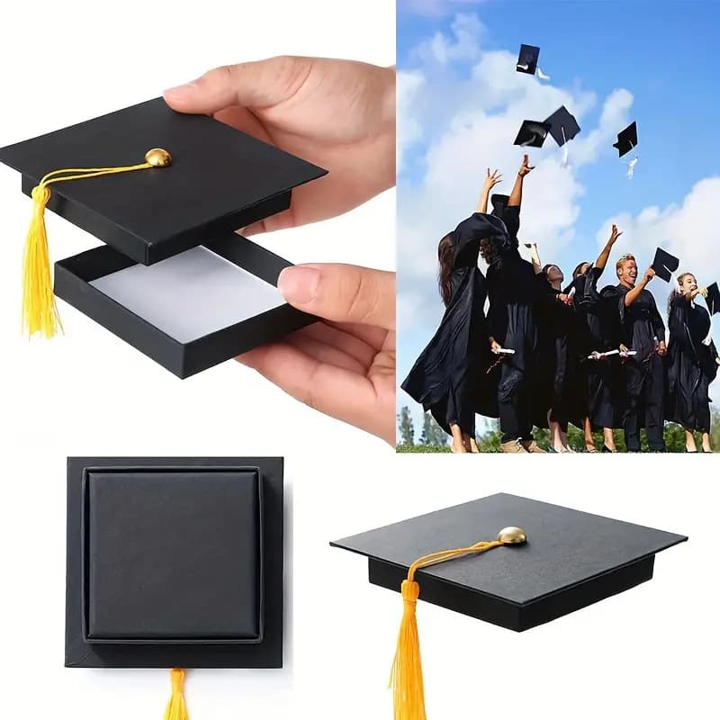 Graduation Season Mortarboard Gift Box, Teacher Appreciation Gift Packaging Box, Lid and Base Decorative Paper Box