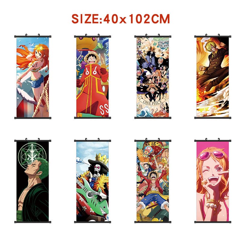 One Piece Anime Wall Art Two-Dimensional Dormitory Living Room Decorative Painting Merchandise Wholesale 40X102Cm