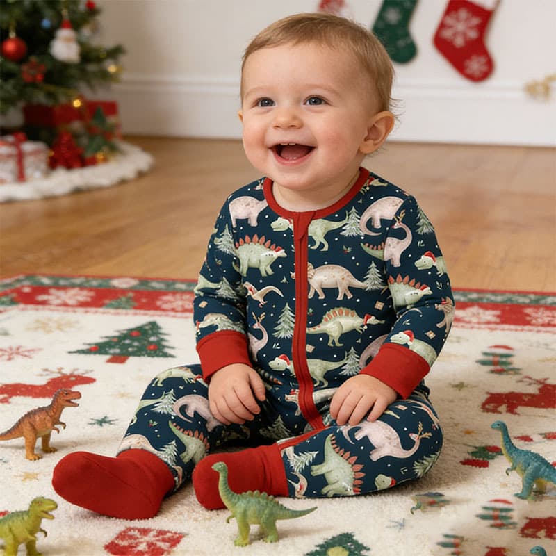 baby cloth bamboo fiber pajamas jumpsuit boys and girls baby baby long-sleeved autumn and winter children's clothing factory