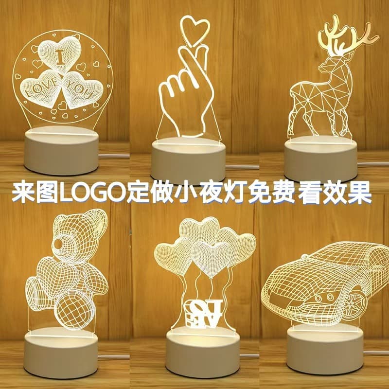 Cross-Border Bestseller 3D Night Light Creative Atmosphere Bedside Lamp Custom Gift Children's Desk Lamp 2026 Hot New Model