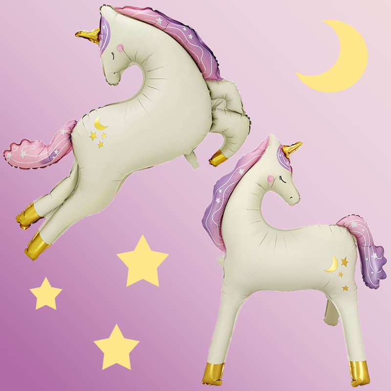 Cross-border New Matte Unicorn Foil Balloon Standing Unicorn Cartoon Birthday Party Decoration Balloon
