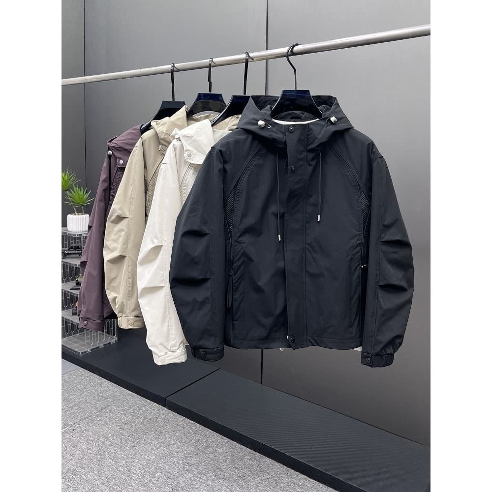 Spring 2025 New Hooded Workwear Jacket, Men's Youth Stylish Windbreaker Fashion Casual Versatile Jacket