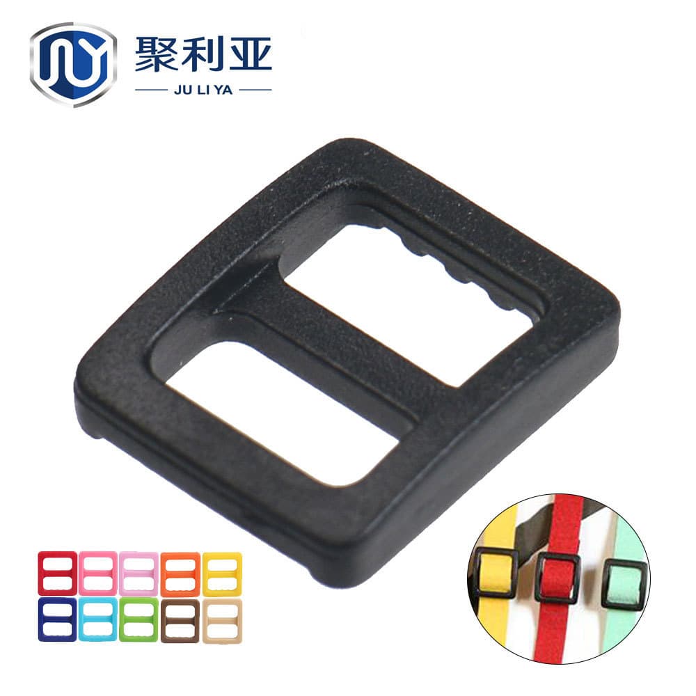 Adjustable pet collar buckle, colorful plastic D-ring buckle, multi-purpose three-position buckle, suitable for 10mm webbing.