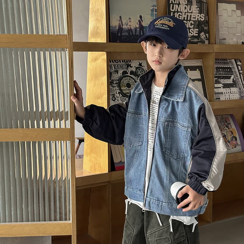 Boys' Denim Jackets 2026 Spring Clothes for Big Children Long-sleeved Tops Children's Boys Jackets Spring and Autumn Outerwear Trendy Brands