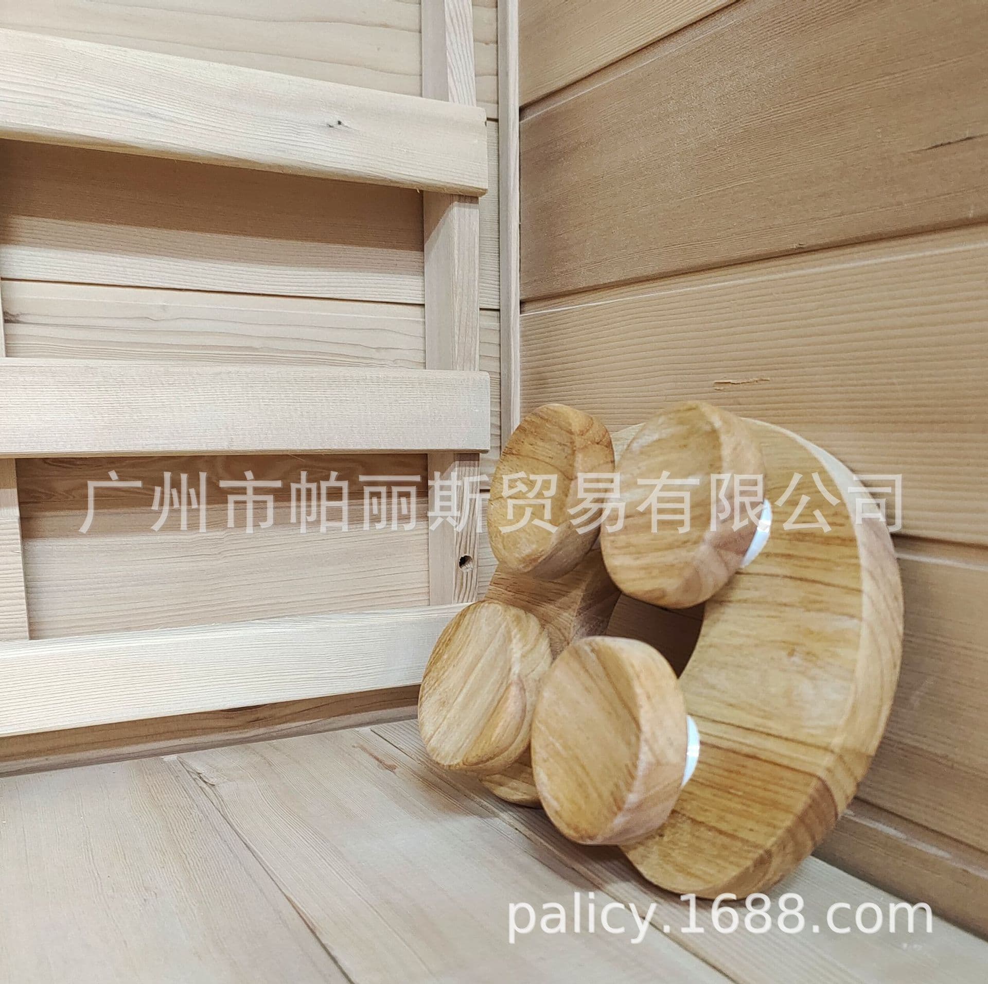 Cross-Border New Product Winter Sauna Supplies, Wooden Pillow, Backrest, Dry Sauna Room Mulberry Wood Pillow, Lumbar Pillow, Charred Oak