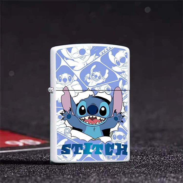 Stylish Metal Windproof Fashion Matte Trendy Retro Cartoon Creative Kerosene Lighter
