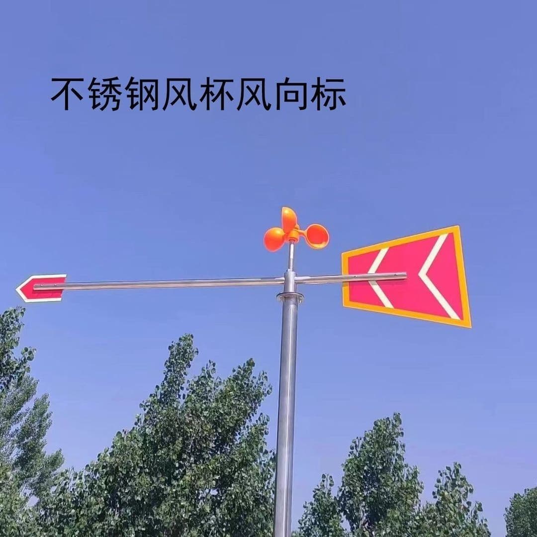 Stainless Steel Metal Anemometer Factory Standard Outdoor Rotating Reflective Wind Vane with Night Glow Inspection for Roof Safety