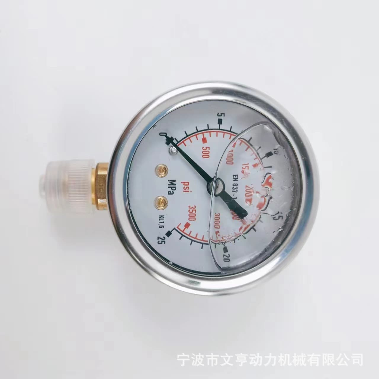 YN50 Radial Integrated Matte Shell Oil-Filled Vibration-Resistant Pressure Gauge, Grade 1.6, Direct from Wenheng Power Manufacturer
