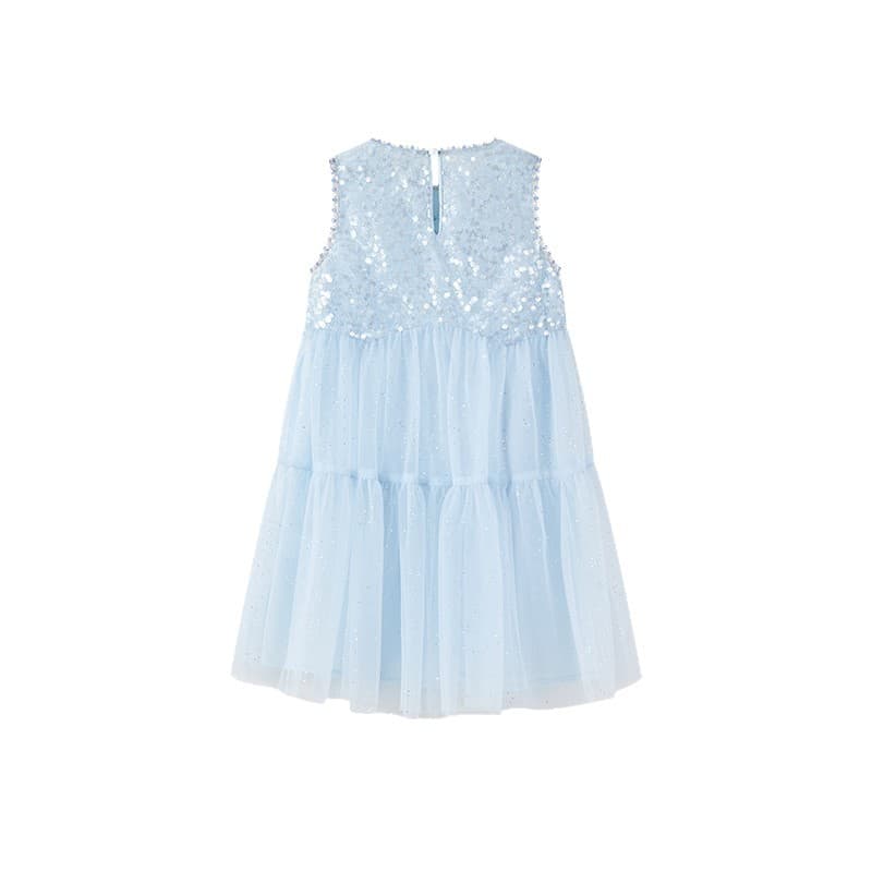Disney Girls Summer New Dress Korean Floral Tulle Skirt Elsa Princess Dress