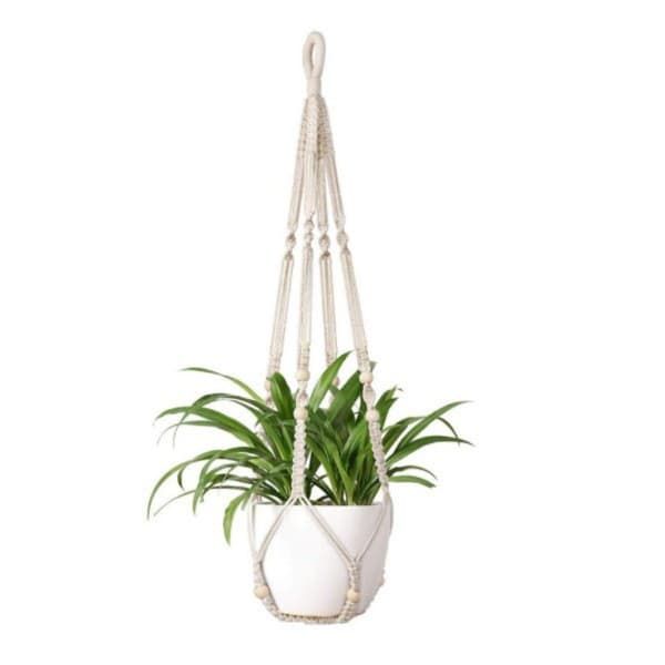 Handmade Macrame Plant Hanger, Bohemian Cotton Rope Hanging Planter Basket
