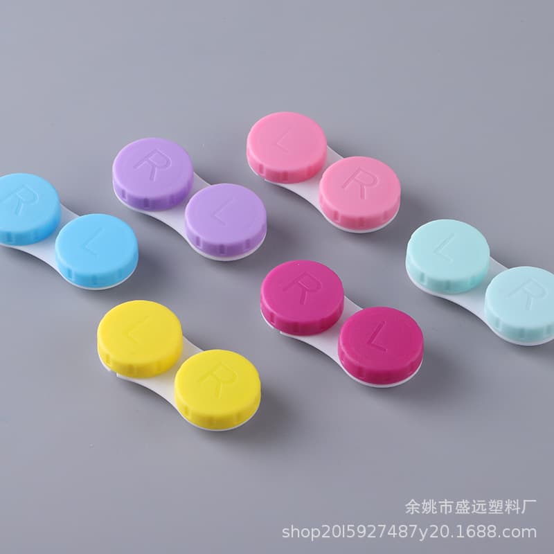 Wholesale Contact Lens Case Dual Lens Box Candy Color Factory Direct Plastic PP Material