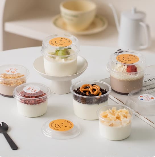 Panna Cotta Cake Cup Cold Brew Yogurt Coconut Milk Jelly Cup Coconut Jelly Box Cake Box Pudding Packaging Box Dessert Box