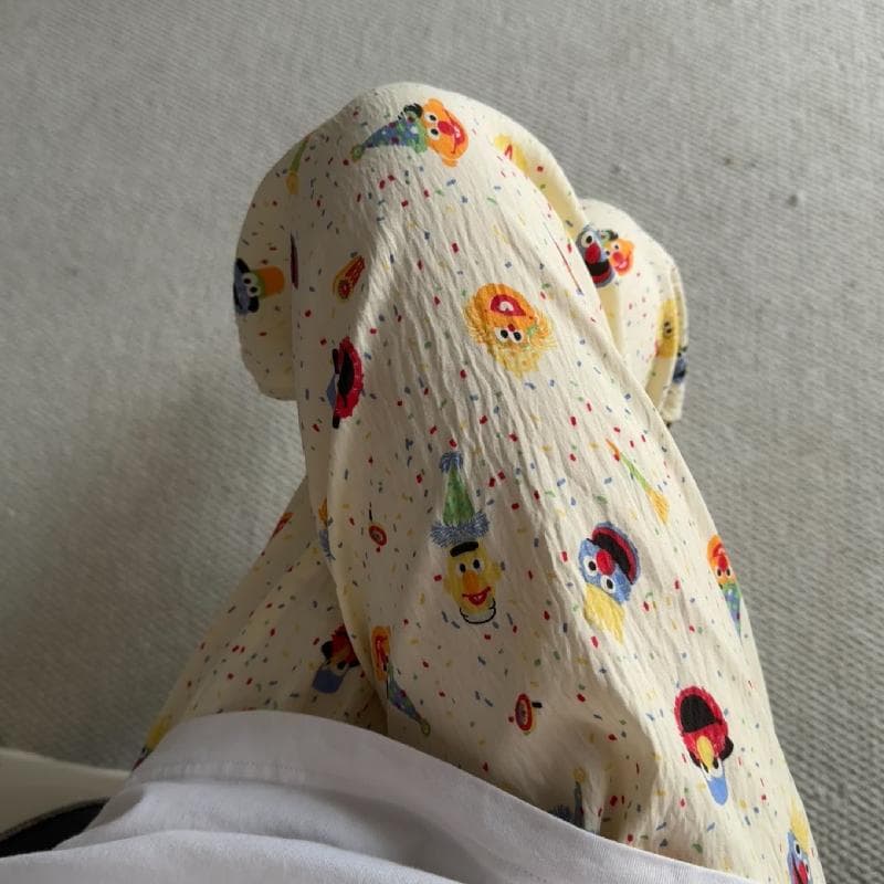 Cloud Cotton Walking Pants Cartoon Sesame Street Pajamas Women's Summer Home Air-Conditioned Casual Pants Can Be Worn Outside Wholesale