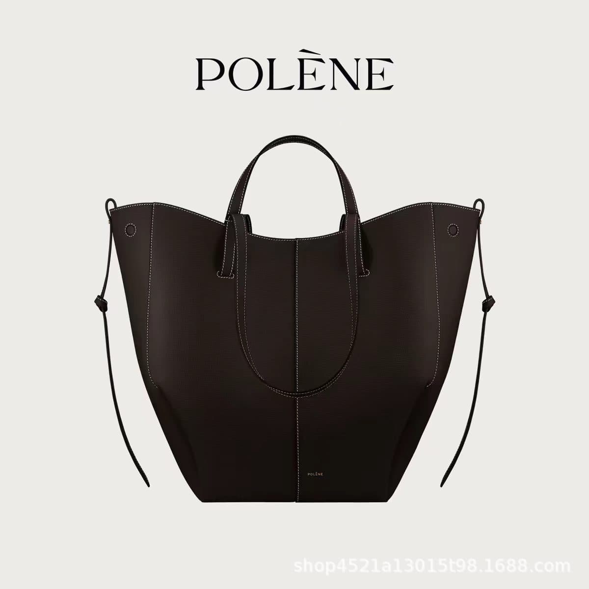 Polene Wing Bag Large Capacity Tote for Women 2024 New Style Commuter Handbag Simple and Fashionable