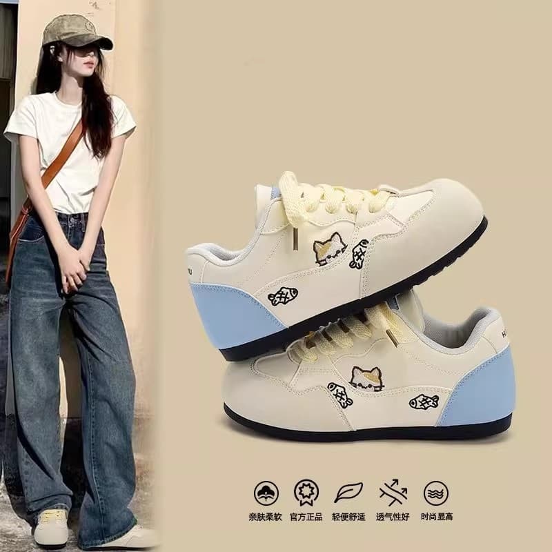 Casual Women's German Training Shoes 2026 Spring New Style Inner Height Increase Fashion Versatile Sneakers Cute Style Shoes