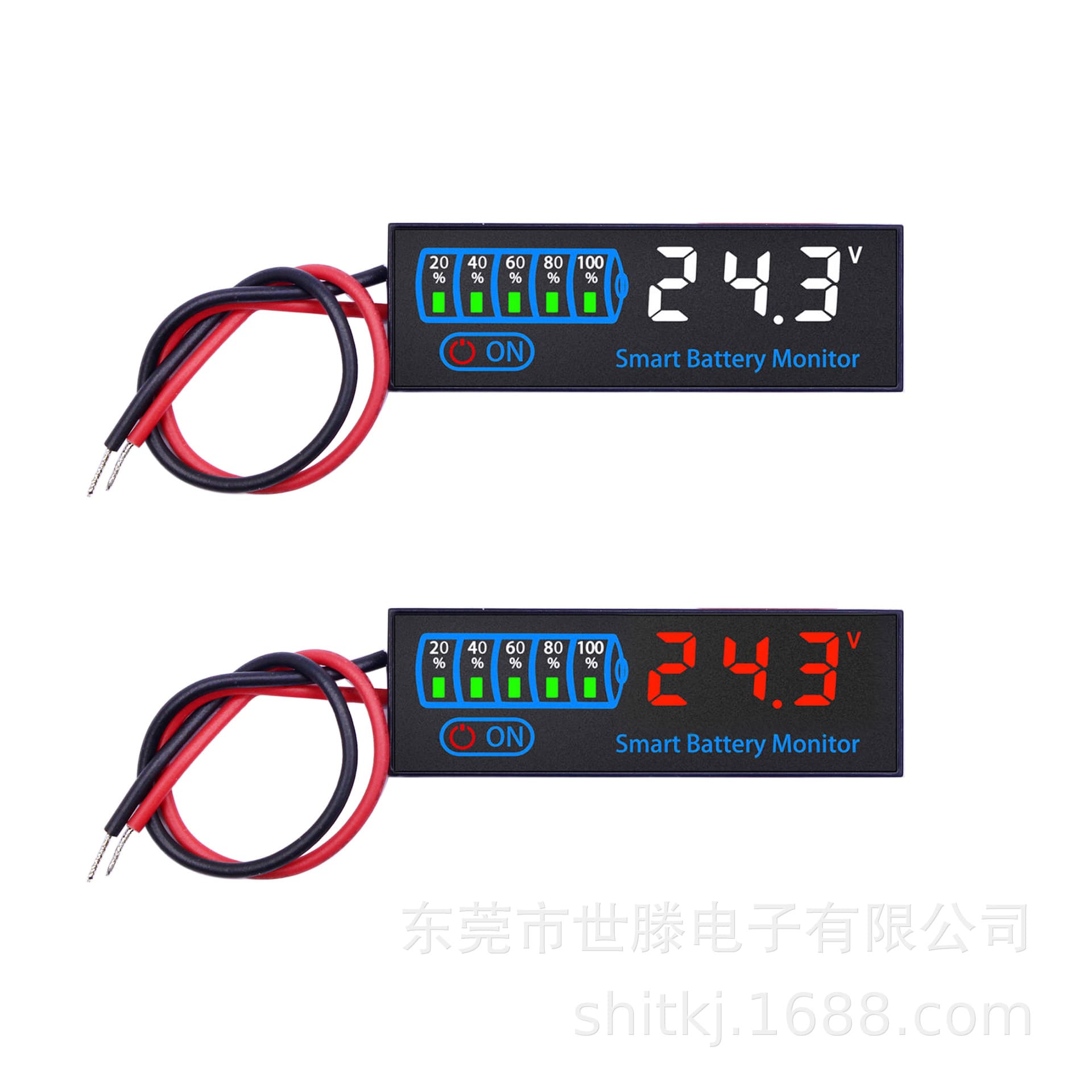 LED voltage and electricity display board DC 7-55V lead-acid battery ternary lithium battery DC12V24V display