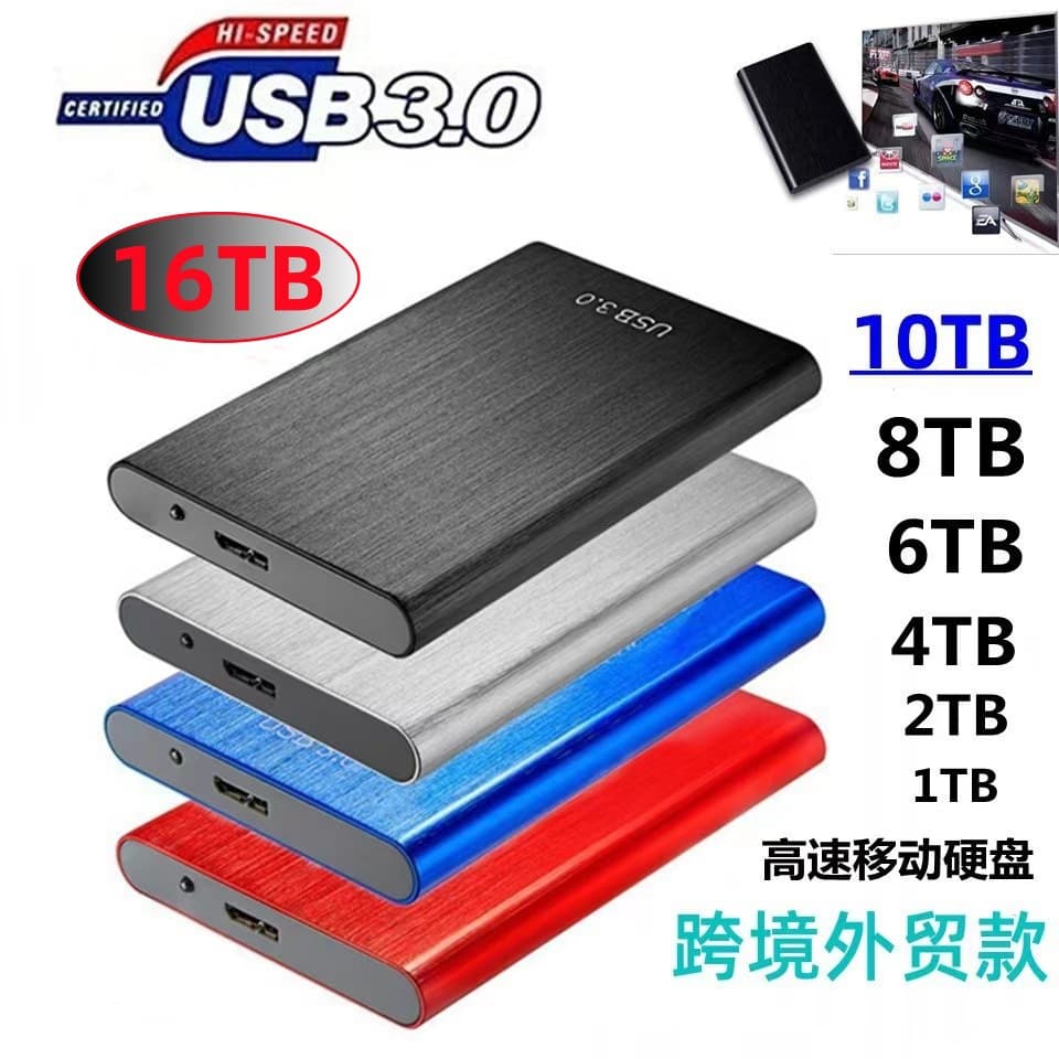 Cross-border SSD portable hard drive, high-speed transfer, capacity expansion and upgrade, 500GB-16TB, factory direct sales, fast shipping.