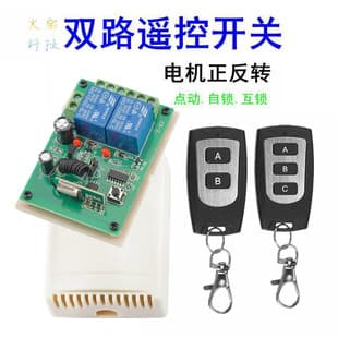 Waterproof Wireless Remote DC 12V 24V Two-Channel Relay Switch Light Motor Forward/Reverse Controller