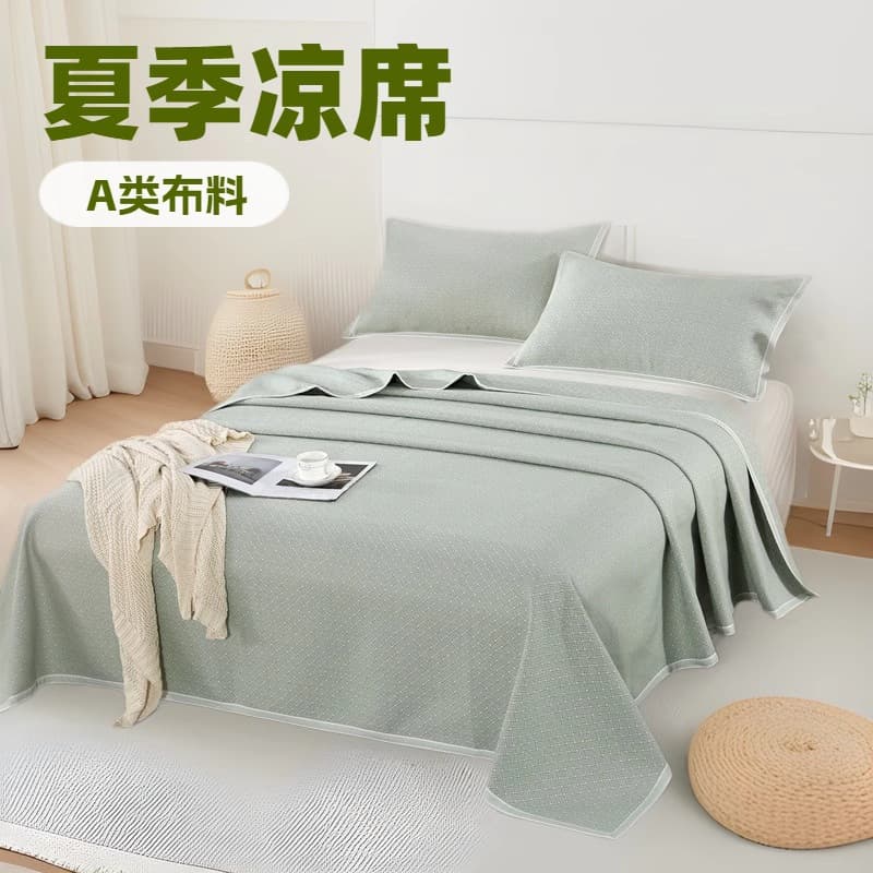 Direct sales hemp summer mats three-piece set, thick hemp air-conditioning warm mats for single or double beds, 2.0m bed, all-season hemp summer mats