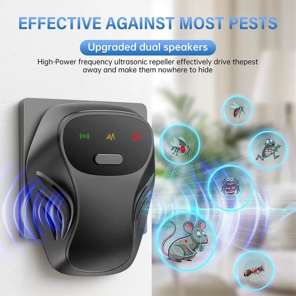 2026 New Three-Gear Variable Frequency Ultrasonic Mosquito Repeller Multi-Function Pest Repeller Rodent Repeller Cross-Border Export Hot Seller