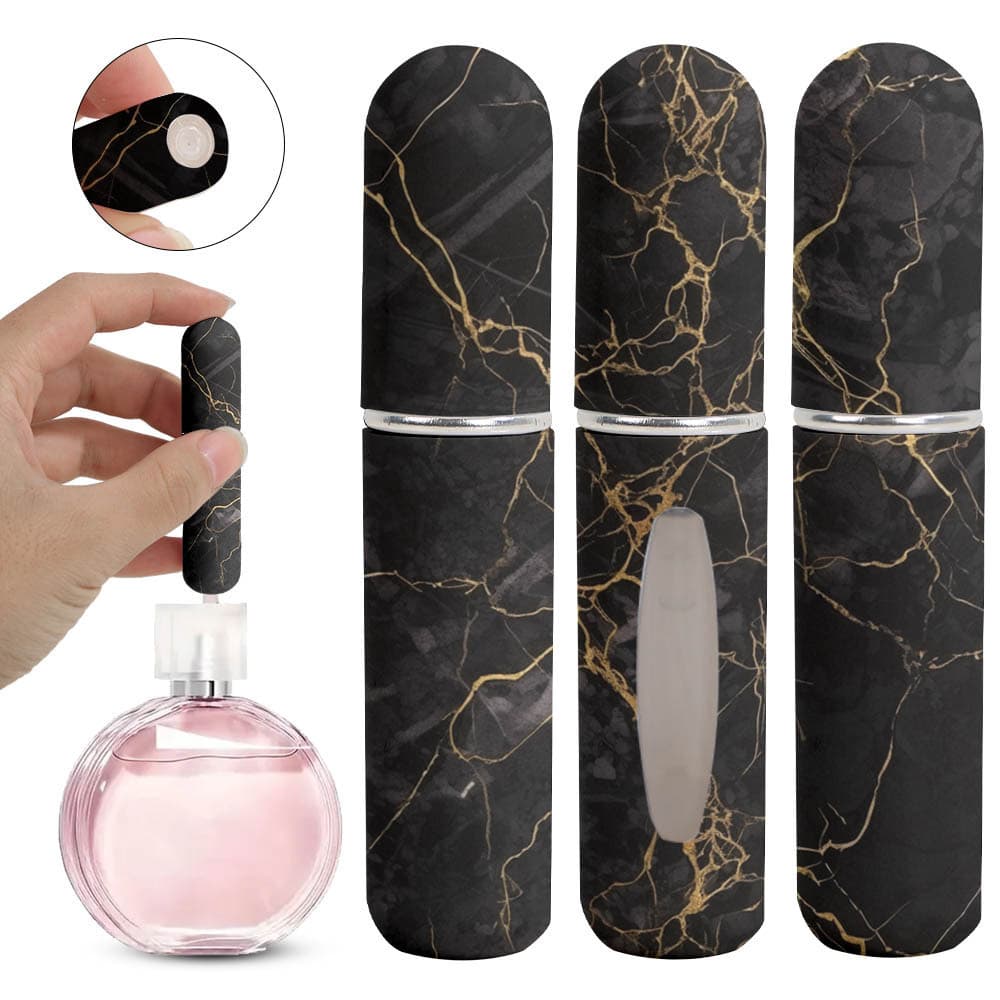 [Factory Direct] Portable Printed Marble Pattern Perfume Refill Bottle 5ml Refillable Travel Printed Perfume