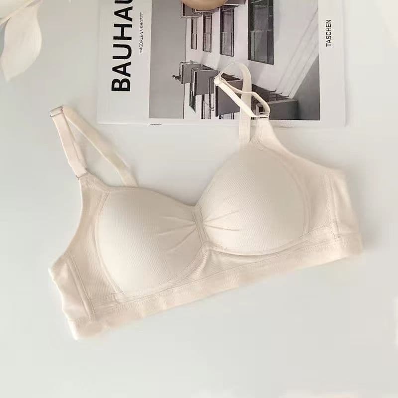 Women's Thin Underwear, Small Bust, Wireless Push-Up Bra for Large Breasts, High School Girls' Bra, Anti-Sagging Bra