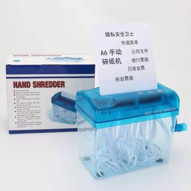 Portable Mini Manual Shredder for Office Desktop, Small Home Silent Shredder with Hand Crank