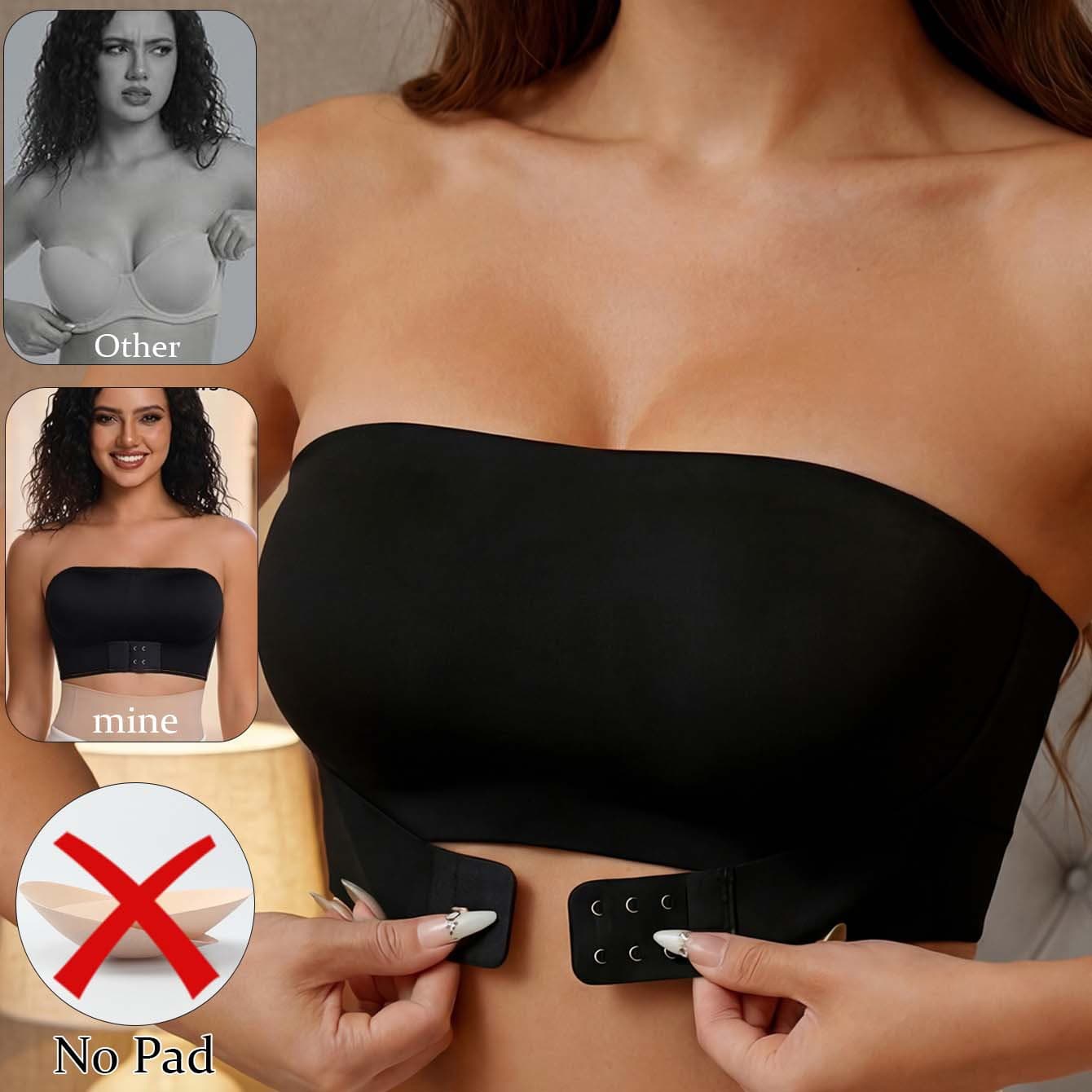 [Cross-border New] European and American Sexy Front-Clasp Bra Women's Strapless Non-Slip Push-Up Bandeau Bra