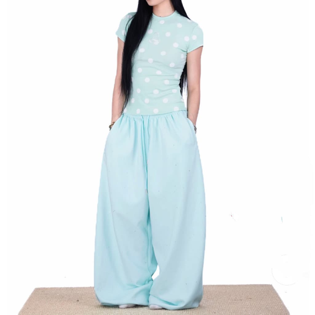 American style cool and flashing ice pants for men and women, jazz hot diamond sweatpants, loose and drapey water-based sweatpants, dancing pants