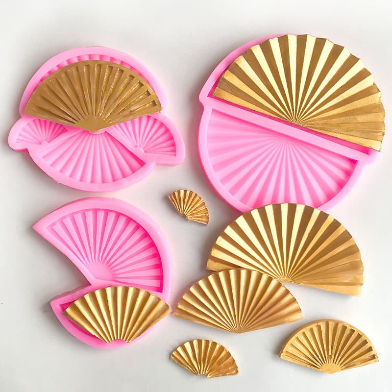 Wedding Folding Fan Shape Decoration Silicone Mold Fondant Chinese Fan Screen Cake Chocolate Insert Ornament