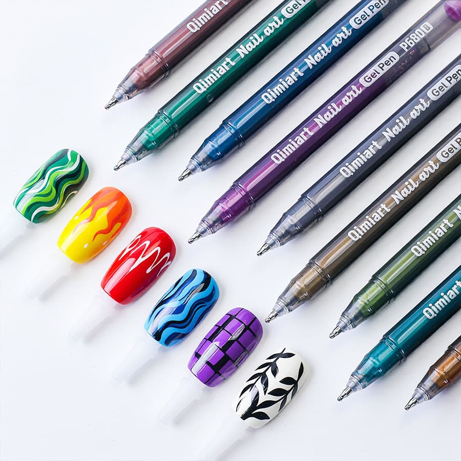 Blue Fruit Nail Art Pen Metallic Color Nail Art Pen Quick Dry 12-Color Set DIY Nail Art Journal Pen Cross-border