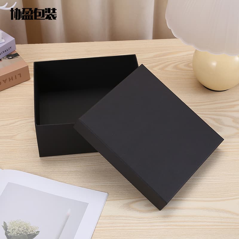 Minimalist Black Souvenir Box Kraft Paper Heaven and Earth Cover Gift Box Frosted Hard Paper Box Large Size Rectangular Paper Box