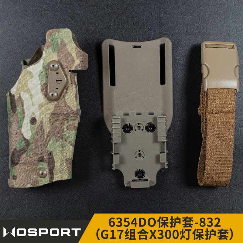 WOSPORT G17+X300 Light Holster ALS Quick Detach Belt Leg Strap Tactical Quick Draw Movie Prop
