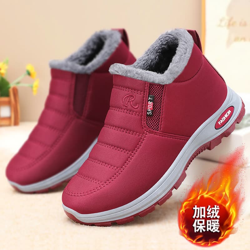 Cotton Shoes 2026 Autumn Winter Women's Cross-Border Mom Shoes Warm Casual Elderly Shoes Slip-On Fleece-Lined Thickened Cotton Boots Wholesale