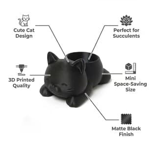 3D Printed Mini Cat-Shaped Flower Pot, Creative Succulent and Cactus Planter, Indoor Balcony Garden Decoration