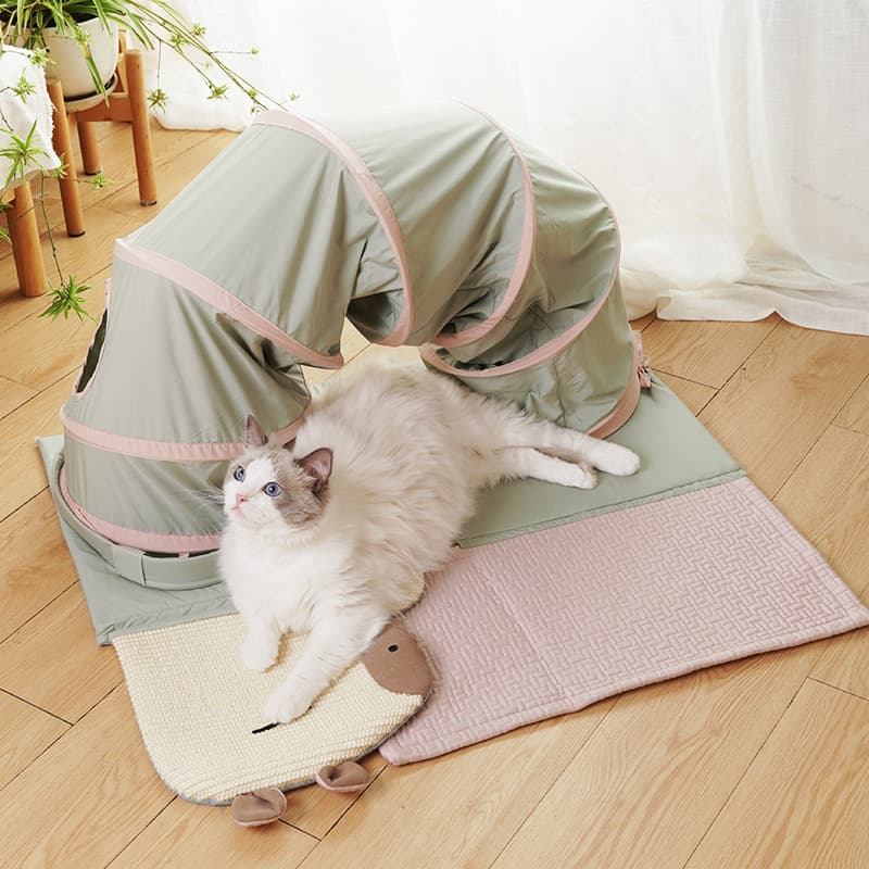 Cat Toy Tunnel Cat Bed Warm and Cozy Pet Supplies Durable Fun Creative Tunnel Cat Scratch Board Cat Tunnel