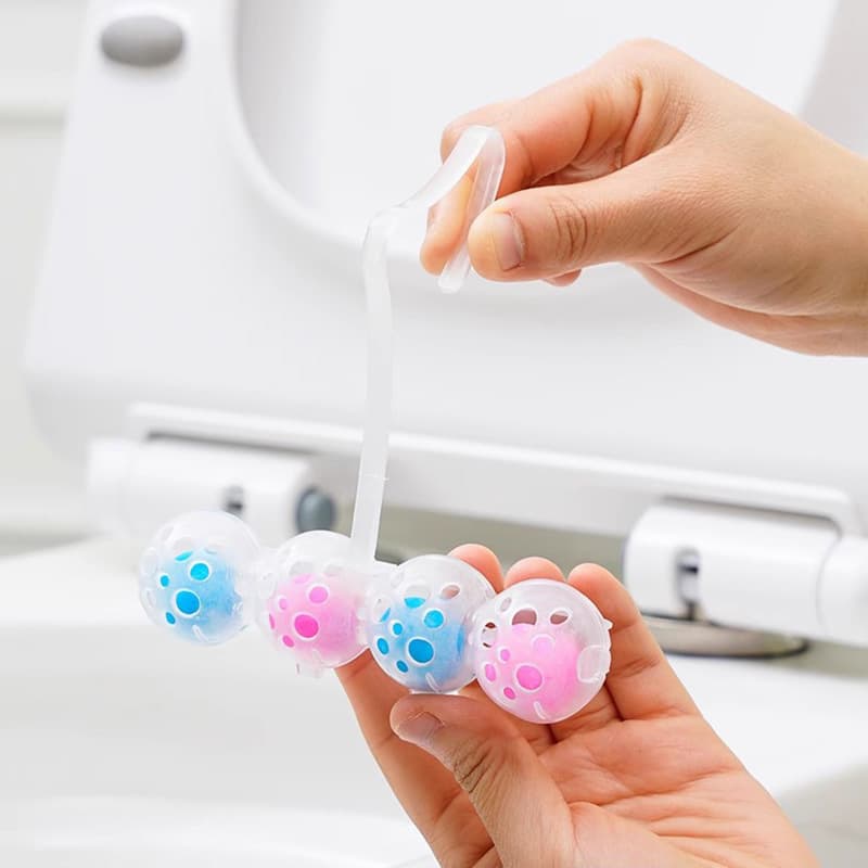 Hanging toilet deodorizing balls, toilet cleaner balls, toilet deodorizer, toilet scenting, hanging balls, blue bubbles