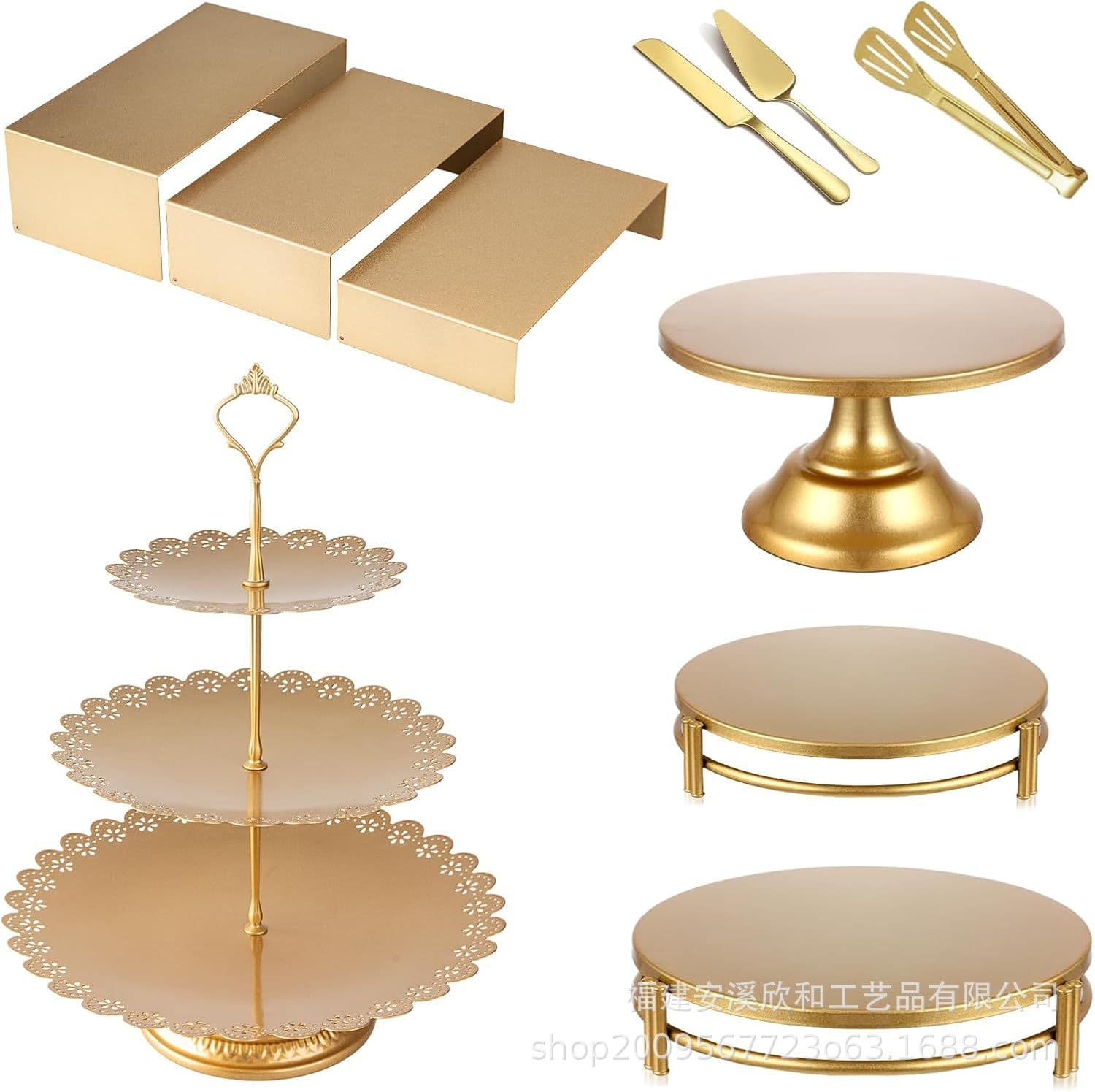 Gold Metal Iron Cake Stand / Cake Plate / Fruit Plate / Pastry Tray Wedding Decoration