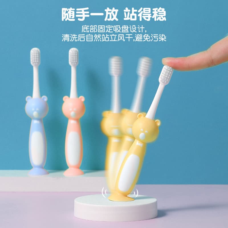 New Children's Soft Bristle Toothbrush Cartoon Small Head 3-Pack for Ages 3-12 Anti-Slip Handle Toothbrush Factory Wholesale