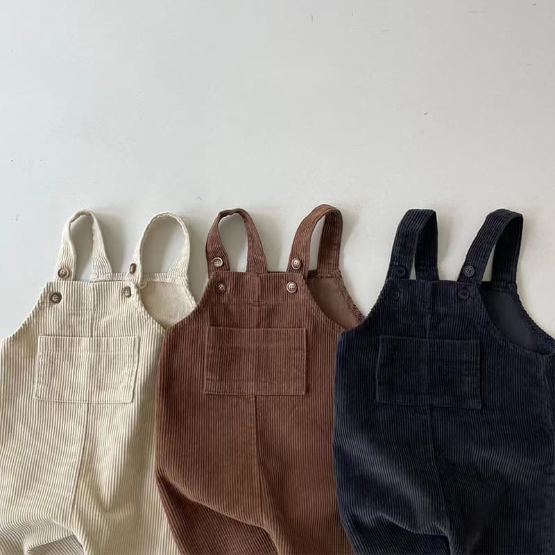 INS Style Baby Toddler Spring Autumn Solid Corduroy Casual Suspender Pants Unisex Baby Trendy Simple Jumpsuit