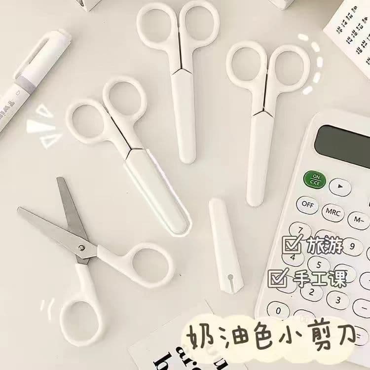 Ins minimalist white handmade scissors, stainless steel craft knife, children's safety scissors, portable small scissors