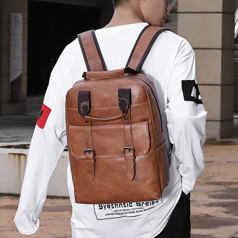 Cross-border Men's Backpack Fashion Retro Business Commuter Travel Laptop Backpack Multifunctional Large Capacity