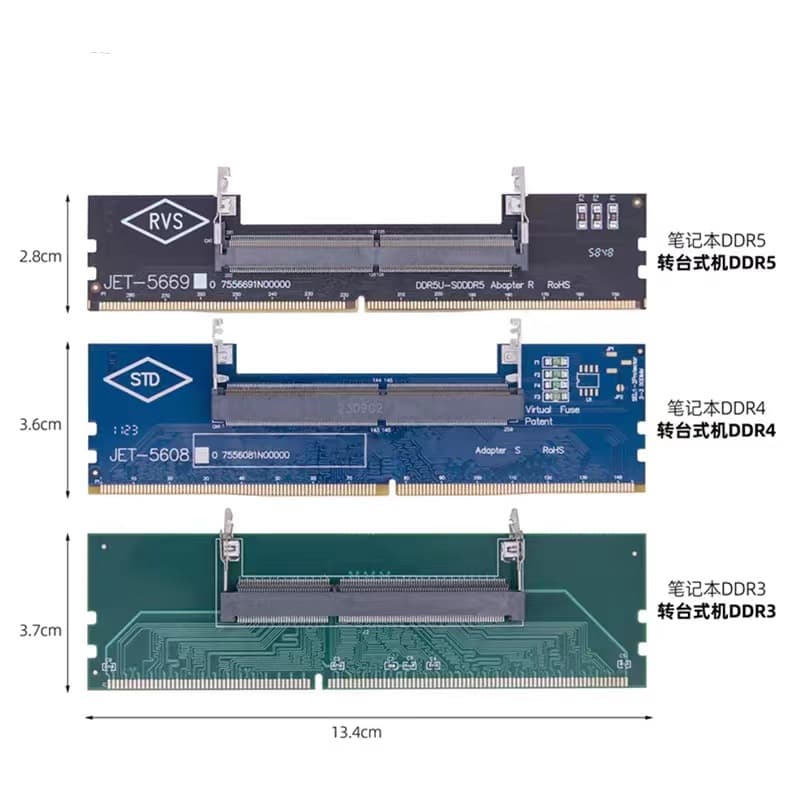 DDR3/DDR4/DDR5 Memory Module Test Card Laptop RAM to Desktop Test Adapter Card
