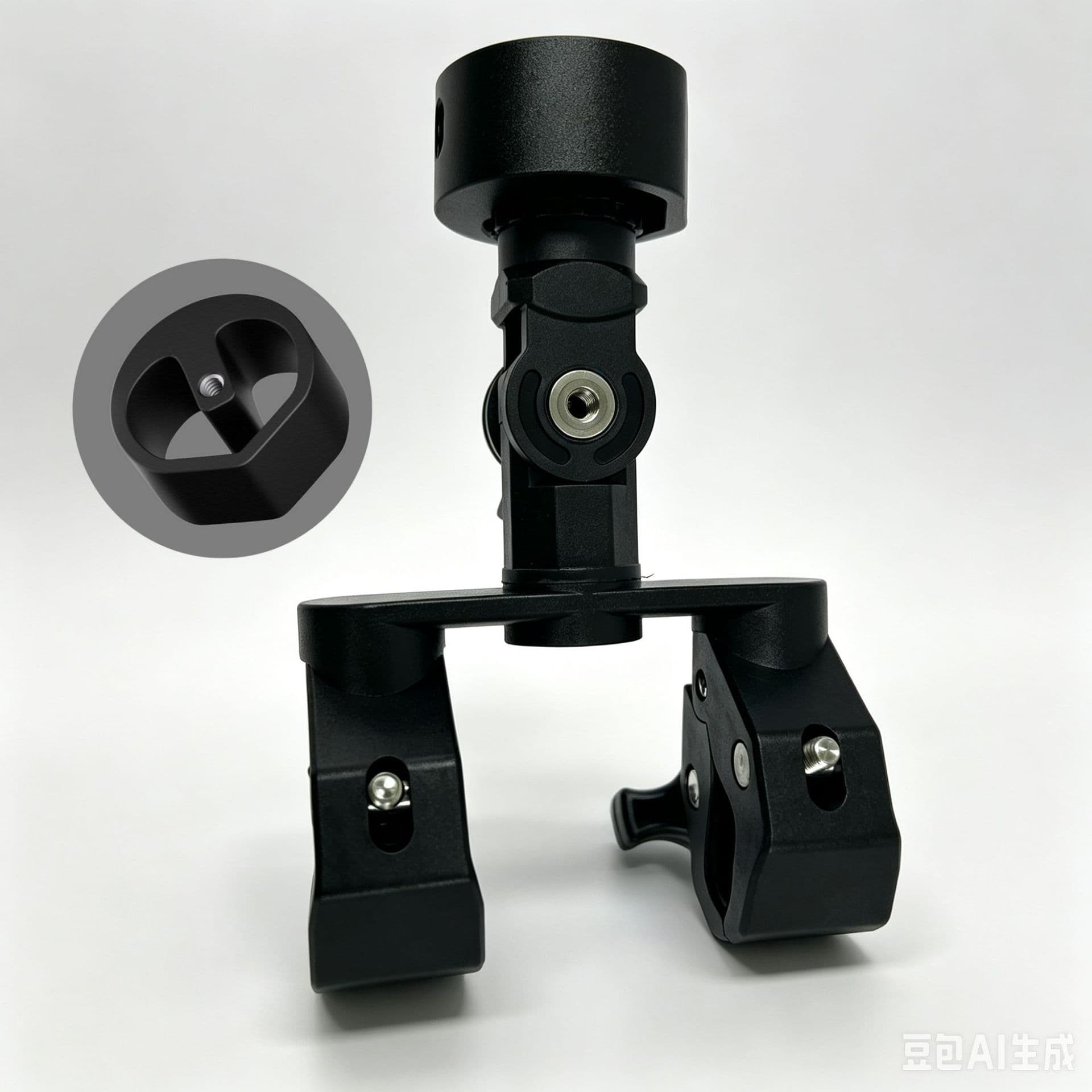 Mini Mobile Mount, Universal for 24/25/26 Models, Mini Aluminum Alloy Car Roof Yacht Railing Dual-Head Crab Tube Clamp