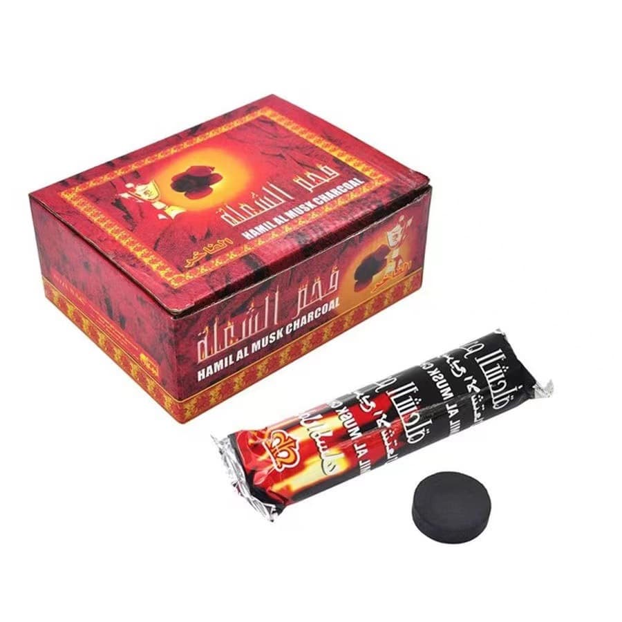 Quick-Light Fruitwood Charcoal, Hookah Charcoal, Quick-Light Charcoal, Round Smokeless Charcoal for Barbecue, Tea Boiling, Fire Starting, Fruitwood Charcoal