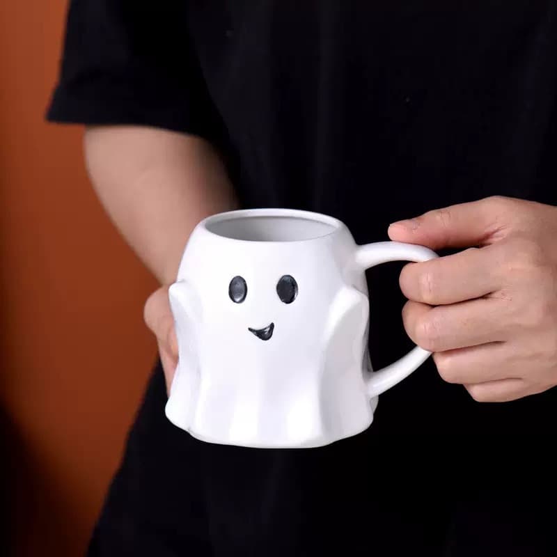 Halloween Gift Creative Funny Elf Ceramic Cup Cute Ghost Cartoon Mark Water Cup Breakfast Cup